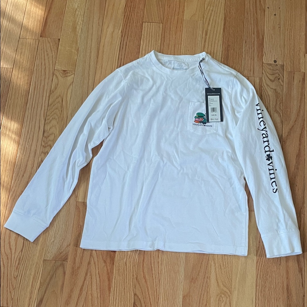 Vineyard Vines T Shirt Boys Small White St Patrick's Day Graphic Print NWT